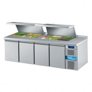 Saladetten GN 1/1 Tiefe: 700 mm Korpushöhe: 700 mm 4-türig