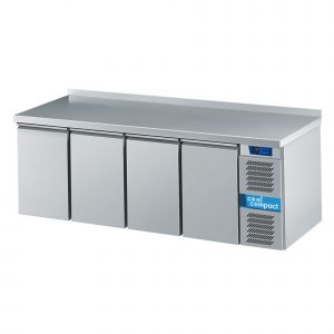 Table frigorifique GN1/1 Profondeur : 700 mm Hauteur du corps : 750 mm 4 portes